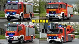 NEUES HLF 20 amp LF der FF  Feuerwehr WEIMAR  Einsatzfahrt mit LÖSCHZUG Rüstwagen amp mehr [upl. by Yerg]