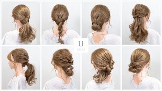 巻き髪した後のアレンジが、ほぼヘアゴムでできる８種の簡単ヘアアレンジ [upl. by Cummins]