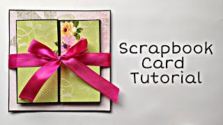 How to Make Card for a Scrapbook  Scrapbook Card Tutorial [upl. by Sadnac]