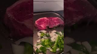 Dat Man Cooks Ny Strips with rice the way it’s meant indoors Uptown deermeatfordinner [upl. by Ahkeber]