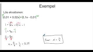 Matematik 1b Ekvationer med flera variabeltermer [upl. by Nilrev]