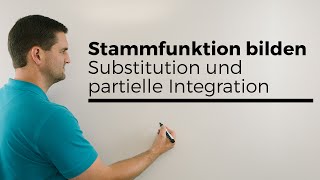 Stammfunktion bilden mit Substitution und partielle Integration  Mathe by Daniel Jung [upl. by Fidela]