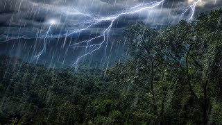 Rain Forest Thunder amp Rain Sleep Sounds  White Noise 10 Hours [upl. by Crellen265]