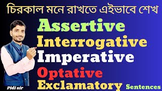 Types of Sentences in Bengali  AssertiveInterrogative ImperativeOptative Exclamatory Sentence [upl. by Ahtikal]