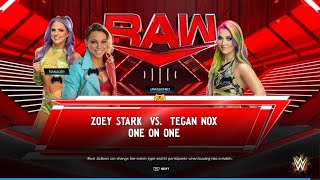 FULL MATCH ZOEY STARK VS TEGAN NOX  MONDAY RAW On 1st nov 2024 [upl. by Erasmo]