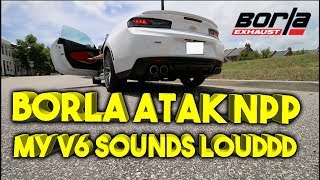 2016 2017 2018 Camaro RS V6 Borla Atak Axle Back Quad Tips NPP Exhaust vs Stock NPP Exhaust [upl. by Nuy]