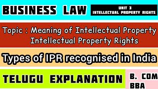 Meaning of Intellectual Property  Intellectual property rightsTypes of IPR recognised in India [upl. by Xed]