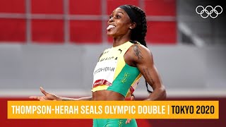 Elaine ThompsonHerah wins Olympic doubledouble 🏃‍♀️🥇🥇  Tokyo2020 Highlights [upl. by Ennaeerb]