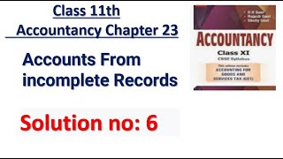 Accounts From incomplete Records Solution no 6 DK Goel [upl. by Hedva306]