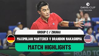 Maximilian Marterer v Brandon Nakashima Highlights  Germany v USA Davis Cup 2024 Finals Group Stage [upl. by Jala]