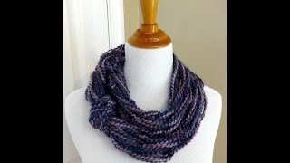 Episode 39 How to Make the Arm Knit Knotted Cowl [upl. by Yntirb721]