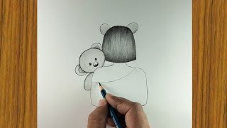 How To Draw A Girl step by step  easy drawing for beginners [upl. by Odraboel]