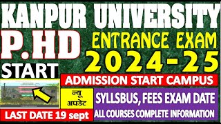 CSJM PHD ENTRANCE EXAM FORM 2024  ADMISSION START CAMPUS  ALL COURSES COMPLETE INFORMATION [upl. by Waterer911]