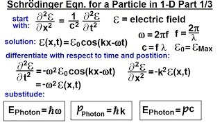 Physics  Ch 66 Ch 4 Quantum Mechanics Schrodinger Eqn 5 of 92 The Schrodinger Eqn in 1D 13 [upl. by Ambler]