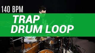 Trap drum loop 140 BPM  The Hybrid Drummer [upl. by Nakhsa997]