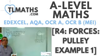 ALevel Maths R406 Forces Pulley Example 1 [upl. by Anasus885]