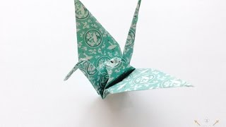 Easy Origami Crane tutorial [upl. by Colon]