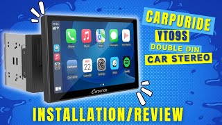 Carpuride TY09S Double Din Car Stereo  Installation and Review [upl. by Anett943]