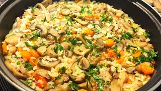 PILAF DE OREZ CU CIUPERCI SI LEGUME  Reteta de post usoara si rapida vegana [upl. by Sulihpoeht]