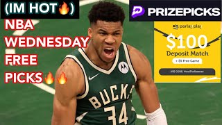 PRIZEPICKS NBA WEDNESDAY PICKS PARLAY PLAY PICKS podcast nba fantasy [upl. by Ahsiekat]