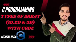 Types of Array  2D and 3D Array  C Programming lecture 31 [upl. by Akedijn]