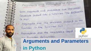 Arguments and Parameters in Python  with program example  Python Programming for beginners [upl. by Home]