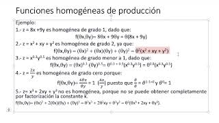 Funciones homogéneas de producción [upl. by Anaet970]