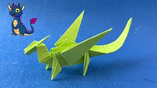 Smok Origami  Jak Zrobić Smoka z Papieru  Zwierzęta origami [upl. by Hras]