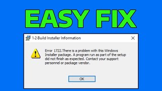 How To Fix Windows Installer 1722 Error [upl. by Solorac297]