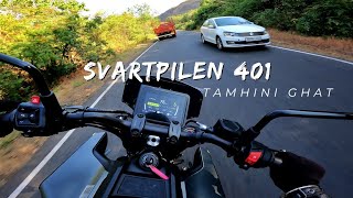 Husqvarna Svartpilen 401 Raw Ride On Tamhini Ghat Road  Amazing Bend and Cornering Road in India [upl. by Zap]