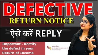 Defective Return Notice us 1399  Income Tax Return Defective How to correct Defective return [upl. by Anaitsirc728]