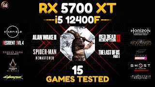 RX 5700 XT  i5 12400F  DDR5  15 Games Tested [upl. by Annwahs]