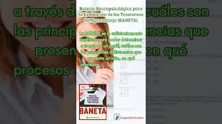 Batería Neuropsicológica para la Evaluación de los Trastornos del Aprendizaje BANETA méxico [upl. by Egerton]