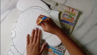 How to carve ganesha on thermocol Ganpati thermocol carving Easy thermocol art [upl. by Akirahs]