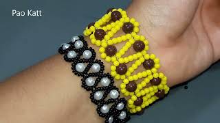 Pulsera con perlas y chaquiras [upl. by Ynnel]