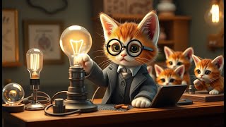 Adorable Kittens Reenact Thomas Edison’s Light Bulb Invention cat edision light bulb creative [upl. by Ainoek268]