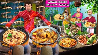 Nalli Paya Paratha Street Food Cooking Recipe by Adivasi Hindi Kahaniya Hindi Stories Moral Stories [upl. by Gilligan]