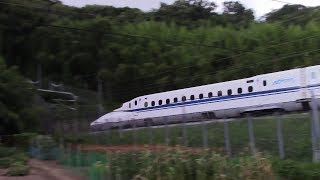 東海道新幹線 N700系・700系通過（新横浜～小田原） [upl. by Aisorbma]