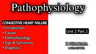 CONGESTIVE HEART FAILURE  CHF  PATHOPHYSIOLOGY  CAUSES  SIGN amp SYMPTOMS  DIAGNOSIS  B PHARMA [upl. by Einram]