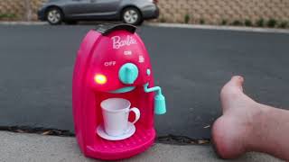 Barbie Kitchen Playset Coffee Maker Destruction [upl. by Dnomed]