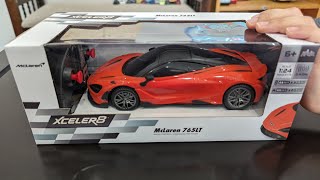 Ultimate Unboxing amp Review Xcelera8 McLaren 765LT 124 RC Toy  Detailed Analysis amp Test Drive [upl. by Isoais483]