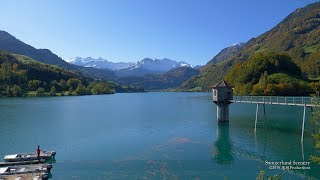 4K Lake Lungernsee autumn Obwalden SWITZERLAND アルプス山脈 [upl. by Ut]