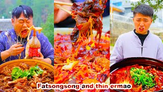 Ginseng VS Brain Flower Who is the brain king Exciting showdown mukbang  chinese food [upl. by Swamy554]