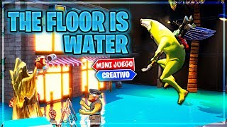 PARKOUR IMPOSIBLE THE FLOOR IS WATER FORTNITE MINIJUEGOS [upl. by Artema82]