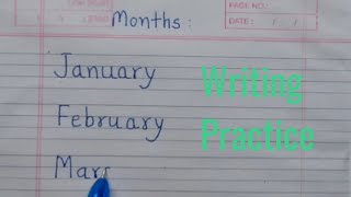 Months of the year Month names writing practice in four line notebook English handwriting practice [upl. by Hinkel]