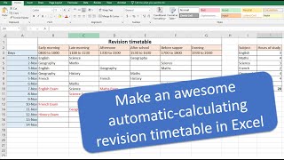 Make an awesome automatic revision timetableschedule [upl. by Cleland]