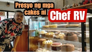 Magkano nga ba ang mga cakes ni Chef RV   Detailed cake price list Chef RV Cafe [upl. by Ellemaj]