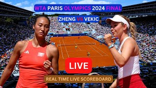 Qinwen Zheng Vs Donna Vekic LIVE Score UPDATE Today Womens Tennis 2024 WTA Paris Olympics Final LIVE [upl. by Islehc714]