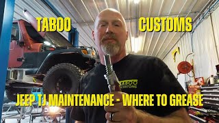 Jeep TJ Maintenance  Where to Grease  Also reviewing the Lock N Lube Coupler [upl. by Dublin]