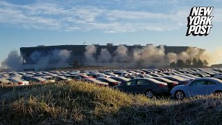 Demolition crew fails to take down the Pontiac Silverdome  New York Post [upl. by Enahpets786]